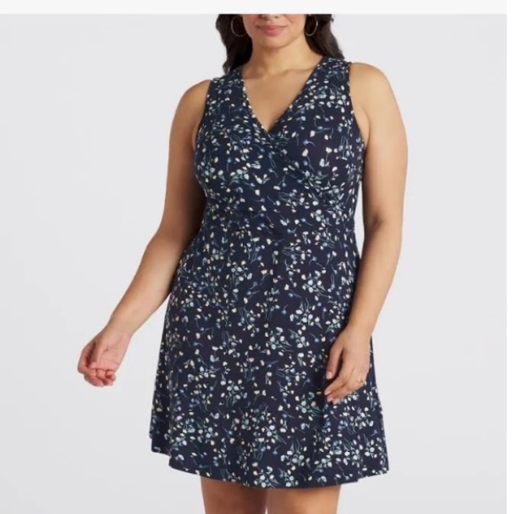 Stitch Fix 41 Hawthorn Elisse Surplice Navy Dress XXL